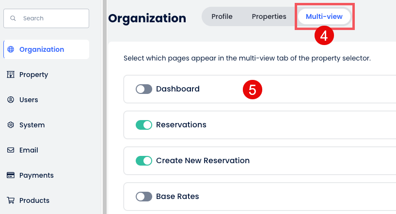 Ejemplo de configuración de la vista multipropiedad