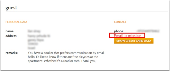 Misafir bilgileri (e-posta, adres, telefon) neden rezervasyona dahil edilmemiş?