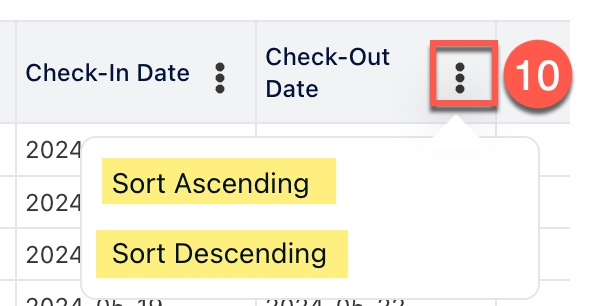 Sonuçları Sırala Ekran Görüntüsü
