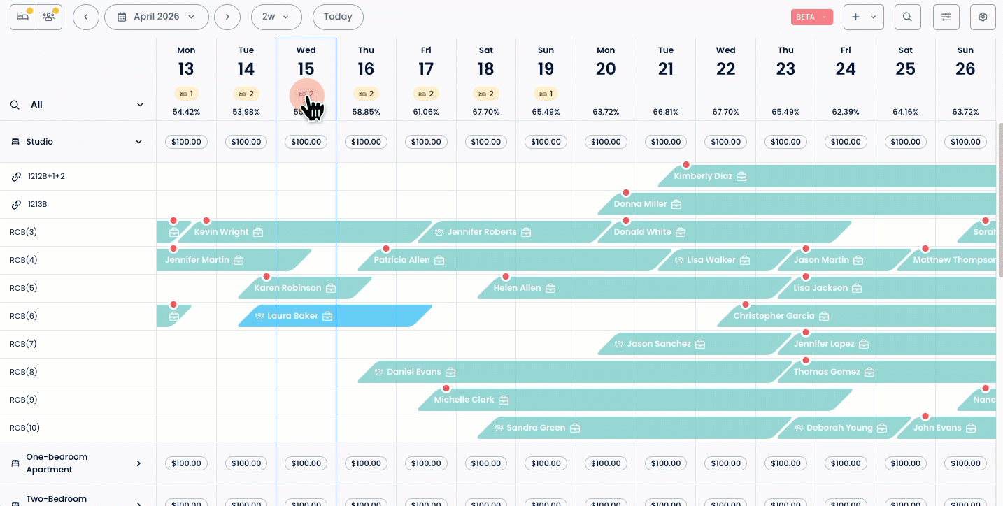 Unassigned reservations