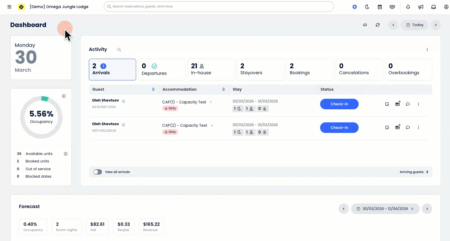  The new Reporting Homepage showing the navigation tabs, and search bar
