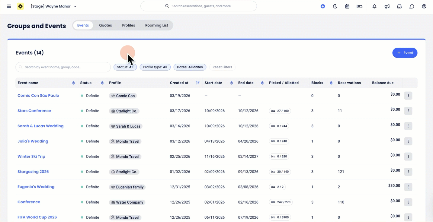 Create_A_New_Rooming_List-From the Global View