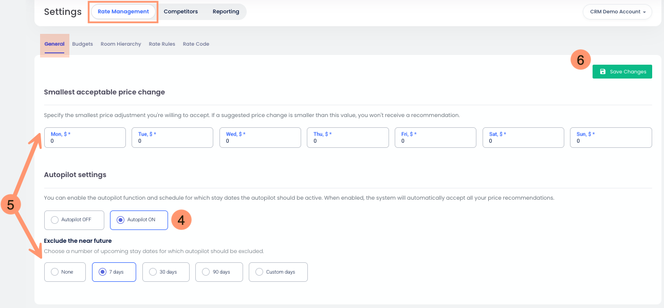 Configuración de los ajustes de Autopilot