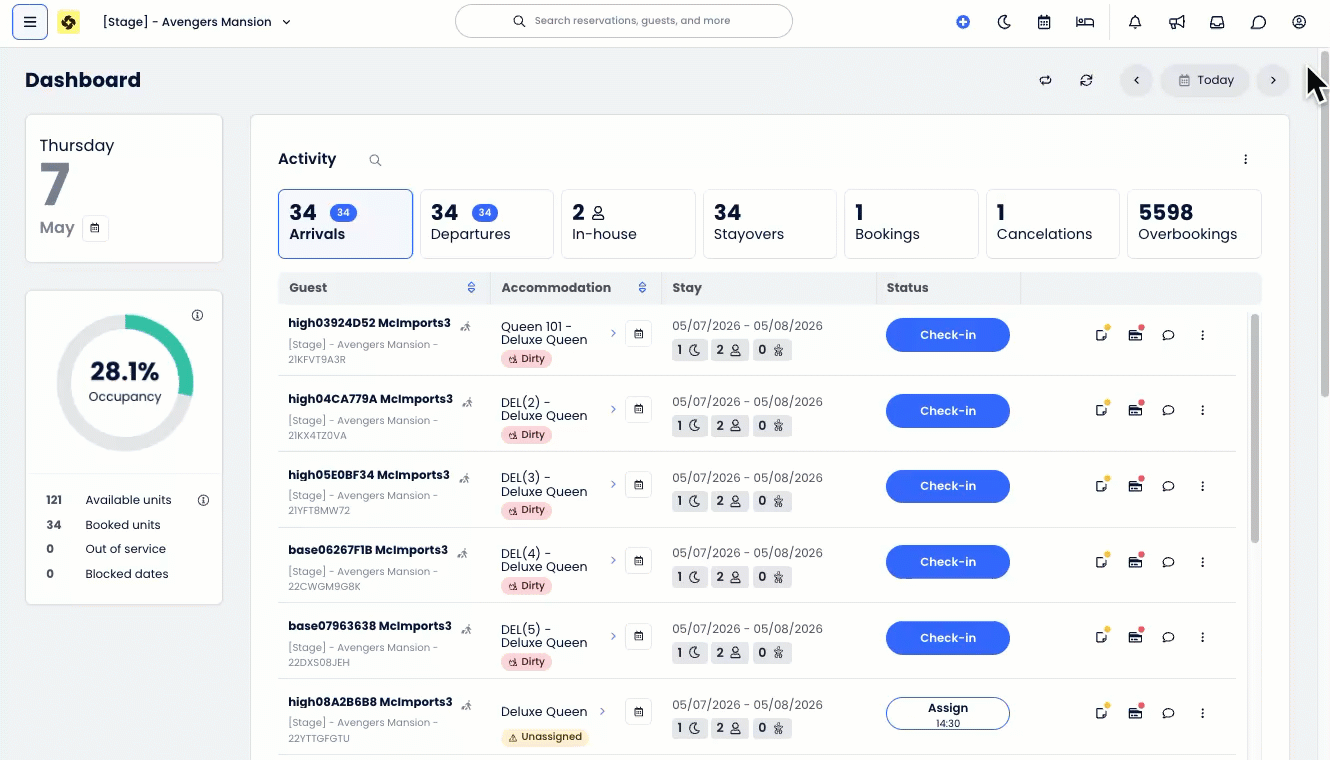 Ruta de navegación para acceder a la página de Configuración del Motor de reservas