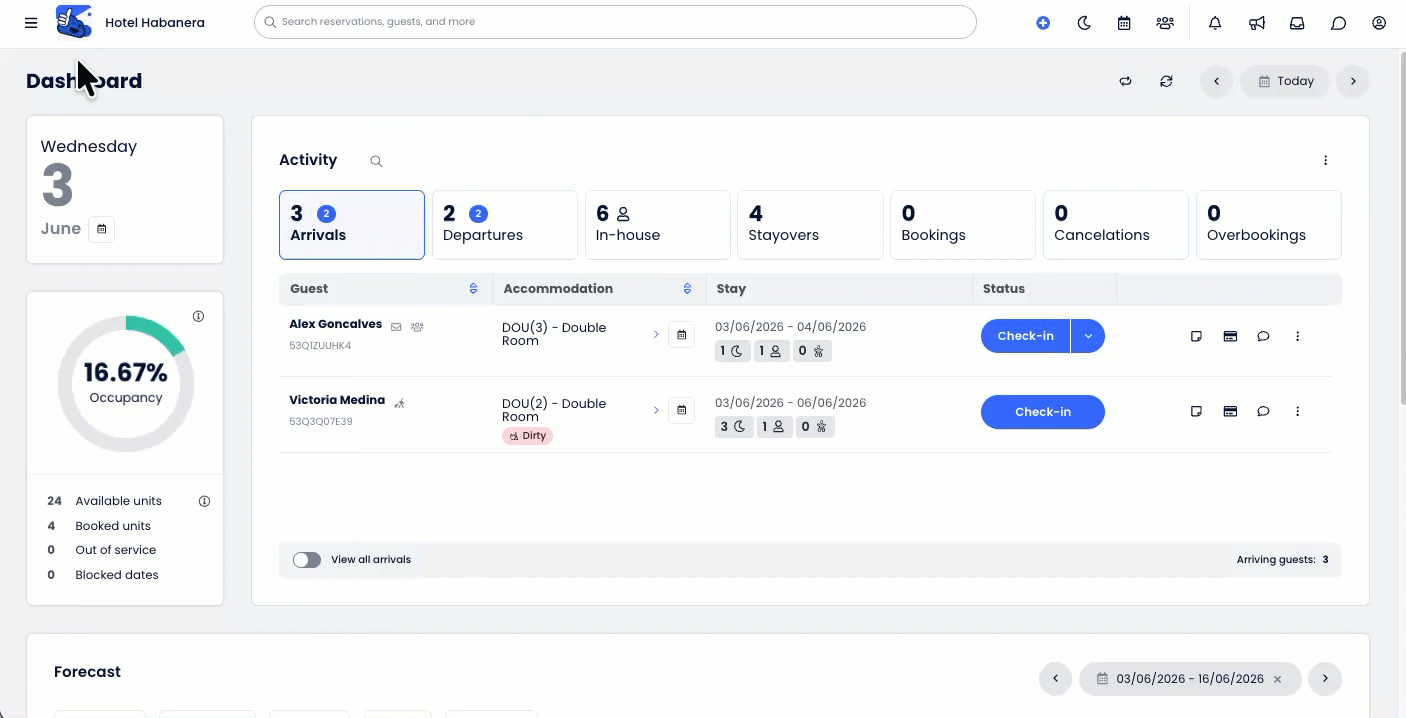 Animated demonstration showing a user opening the Main Menu, selecting Reporting, typing "Channel Production" into the Search Reports bar, and clicking on the Channel Production Report from the results to open it in a new tab.