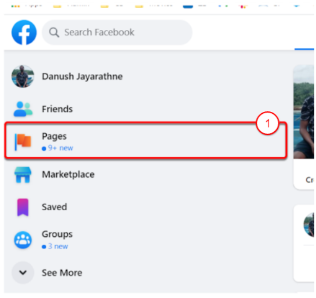 Section Pages de Facebook