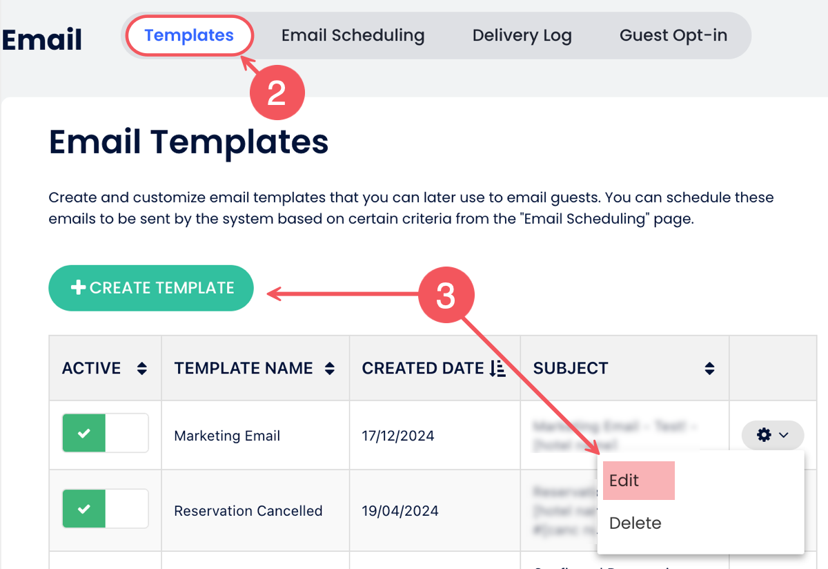 Paramètres des e-mails marketing