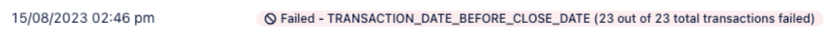 Option d’exportation des transactions non synchronisées