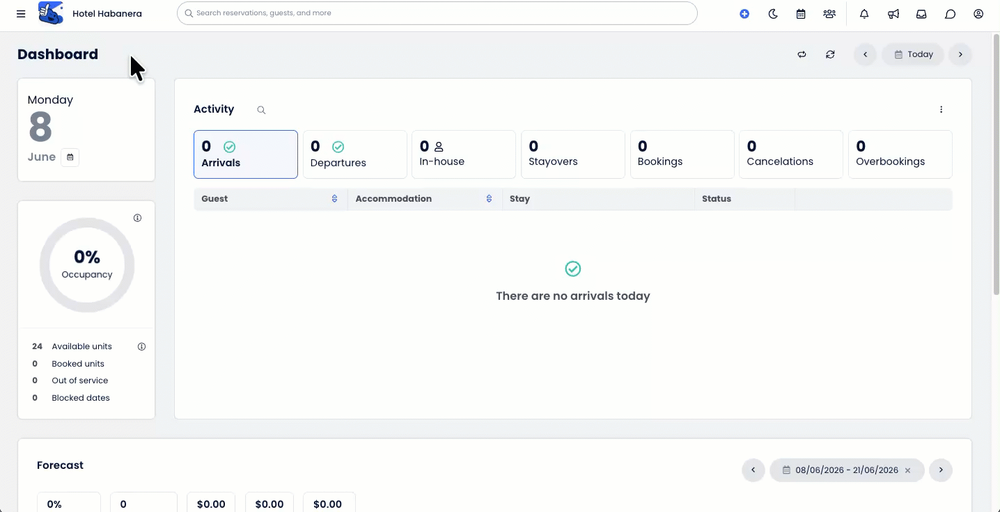 Animated demonstration showing a user opening the Main Menu, selecting Reporting, typing “Account Balances” into the Search Reports bar, and clicking on the Account Balances Report from the results to open it in a new tab. 