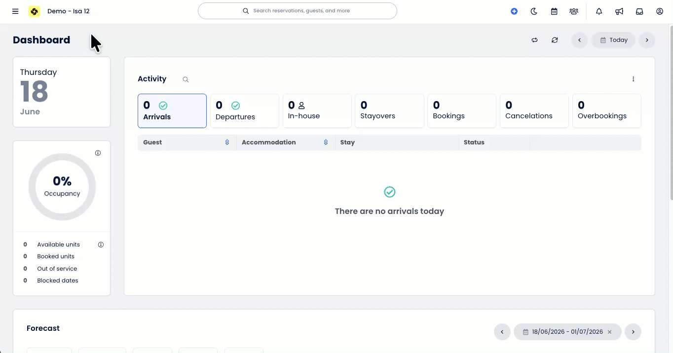 Animated demonstration showing a user opening the Main Menu, selecting Reporting, typing “INE” into the Search Reports bar, and clicking on the INE Report from the results to open it in a new tab. 