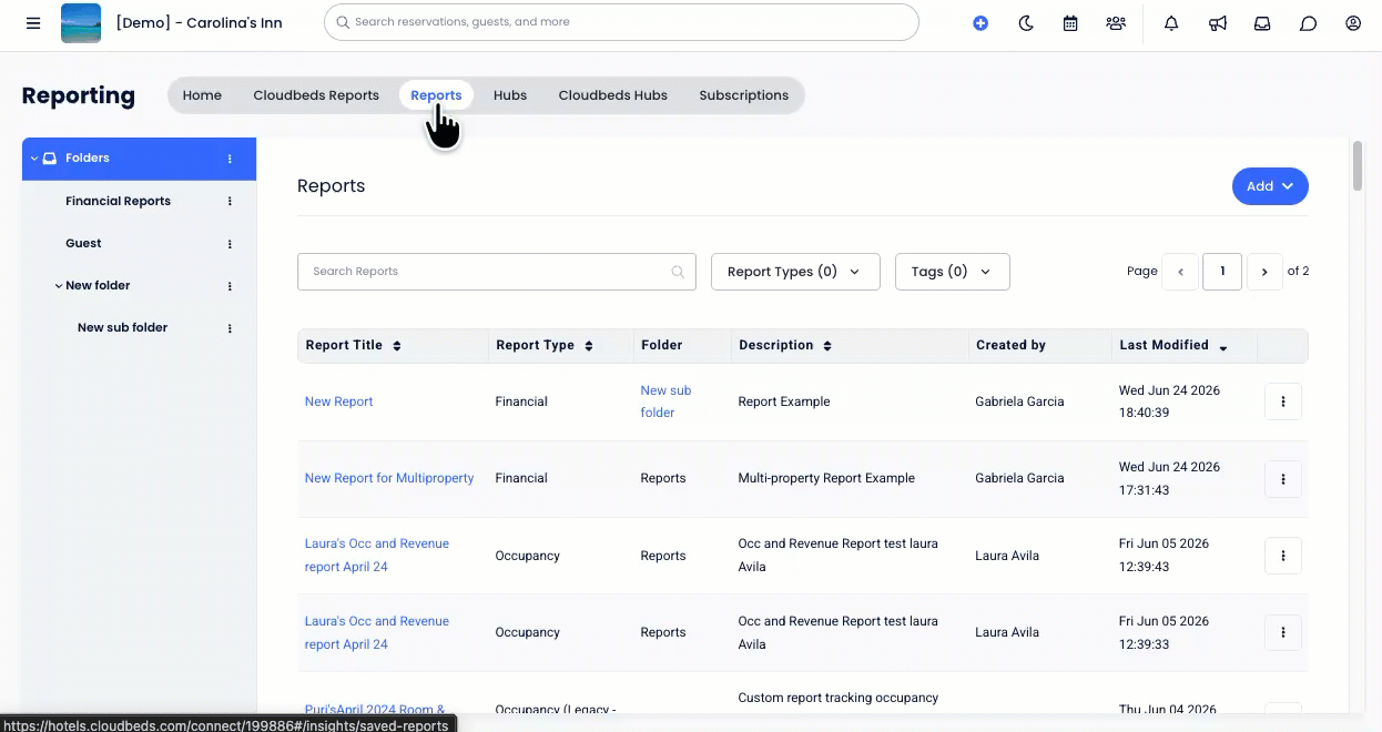 Deleting a Custom Report