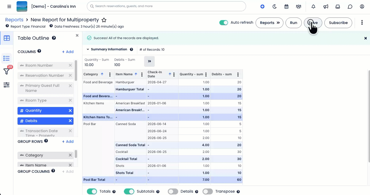 How to share your custom report with some or all the properties in your organization