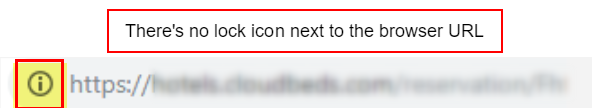 URL do navegador sem ícone de cadeado