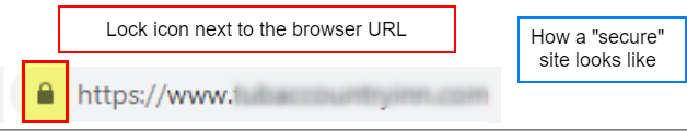 URL do navegador com ícone de cadeado