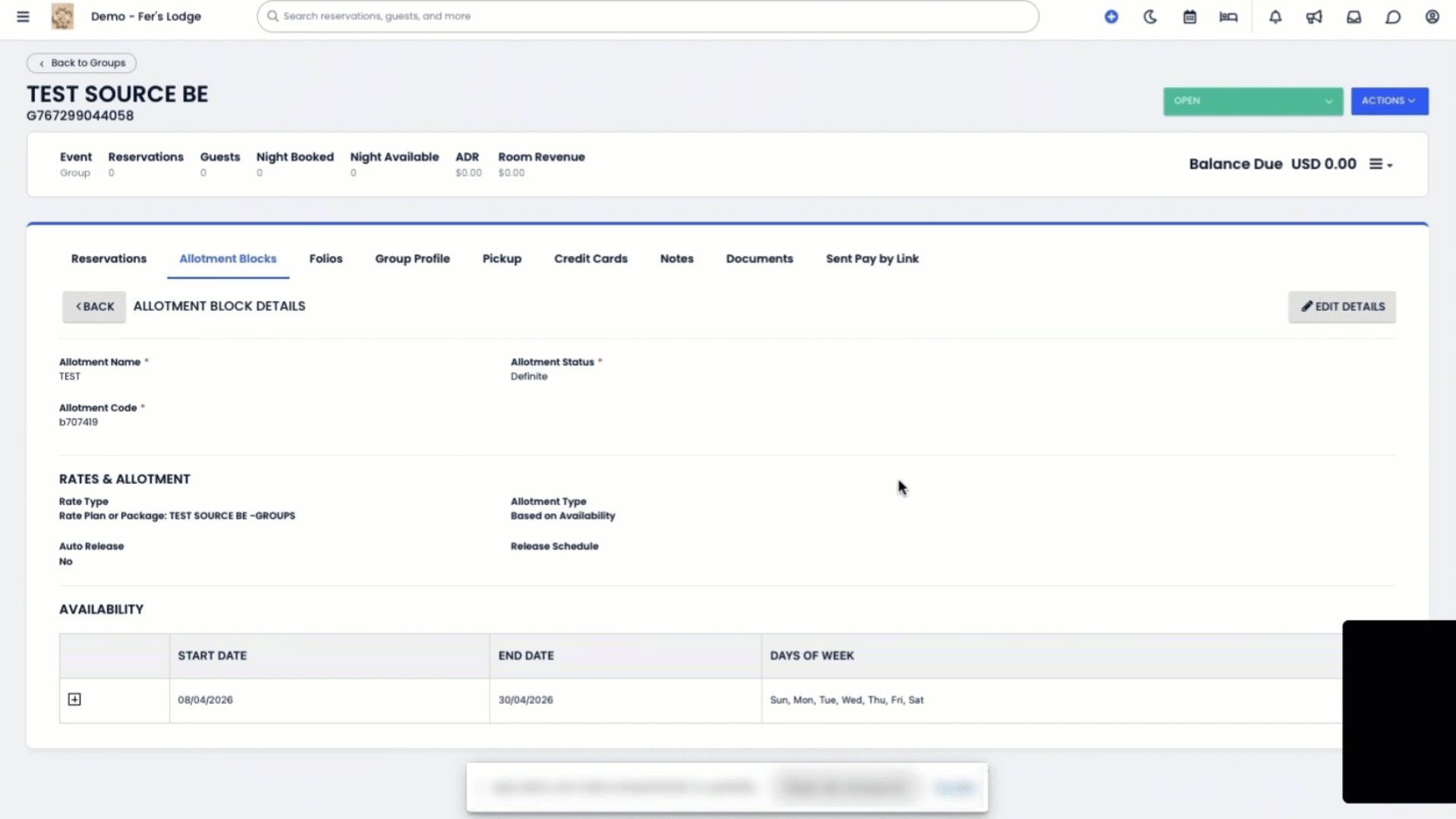 Belirli tarihler için kısıtlı bir fiyat planına bağlı Kesin Tahsis Bloğu oluşturan bir kullanıcının animasyonlu GIF’i. Kullanıcı, belirli tarihler için benzersiz bir rezervasyon URL’si oluşturur ve bu URL’yi açarak grup fiyat planının genel erişime kapalı ancak doğrudan bağlantı aracılığıyla görünür olduğunu gösterir.