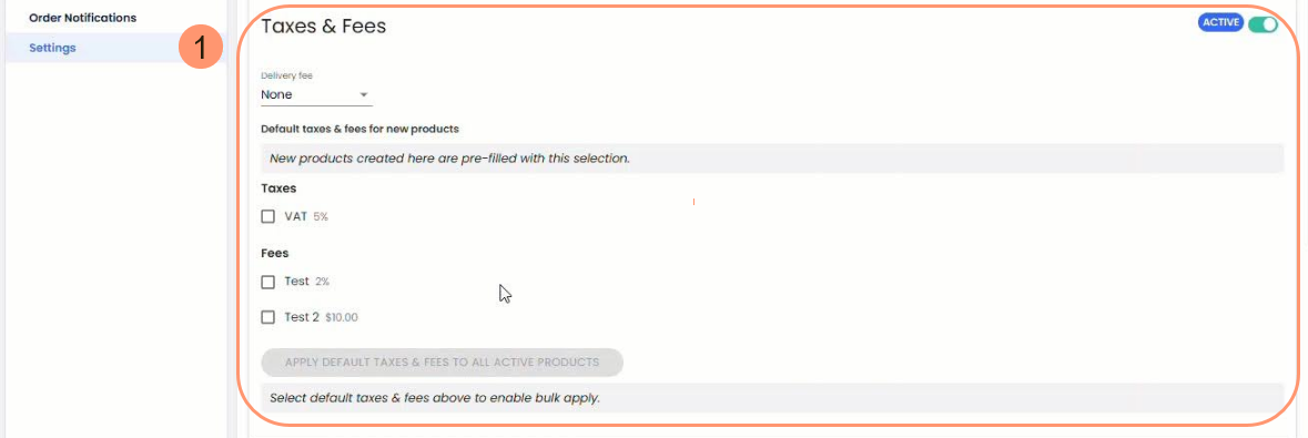 Cloudbeds Steuern und Gebühren Einstellungen Karte in Guest Experience Upsell