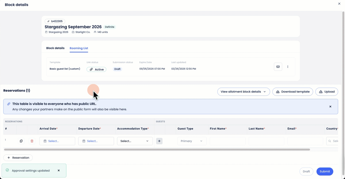 Ways to Add Guest Information_Public Rooming List Link_Copy link